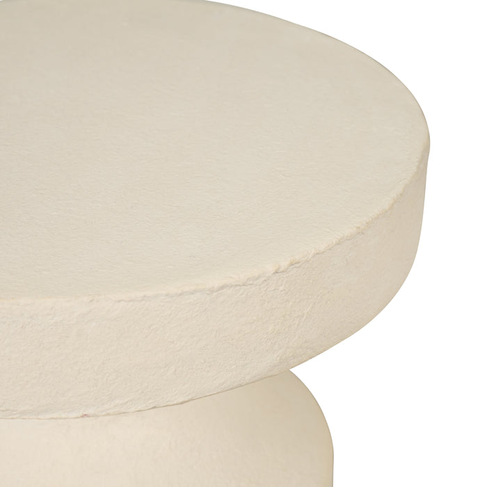 Bijzettafel Kreien - Beige|Creme - Metaal | Papier Maché