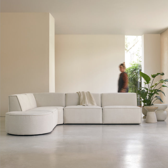 Tikamoon - Modulaire 5|6-zits hoekbank Dario in beige stof