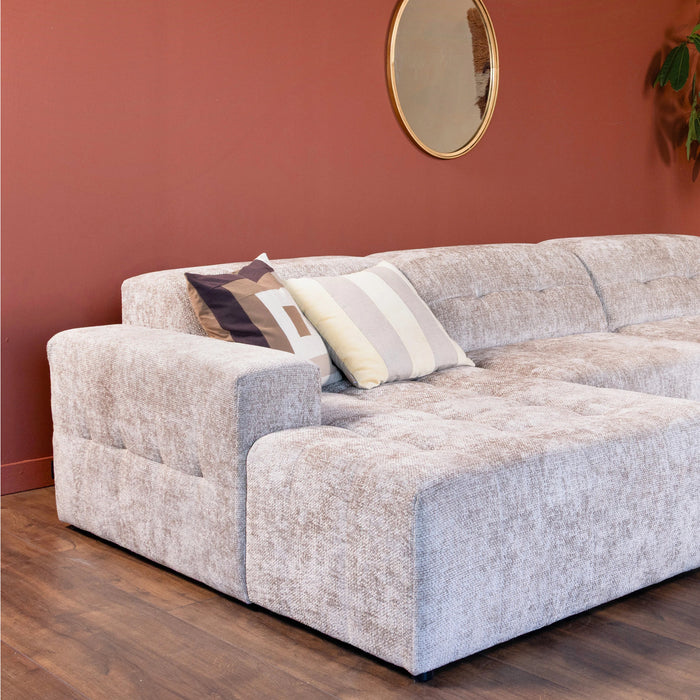 Cosmopolitan Design Chicago Hoekbank met Chaise Longue Rechts - Chenille - Lichtbeige