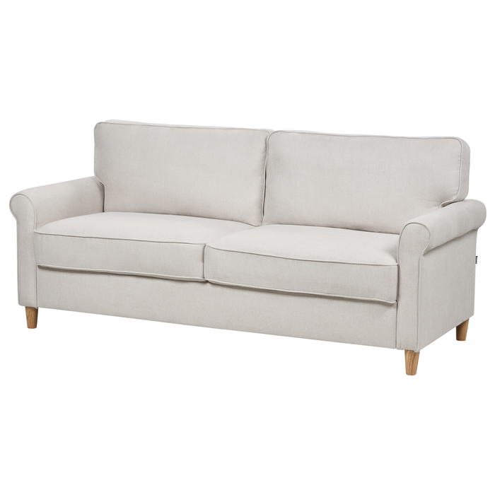 Beliani - RONNEBY - Driezitsbank - Lichtbeige - Polyester