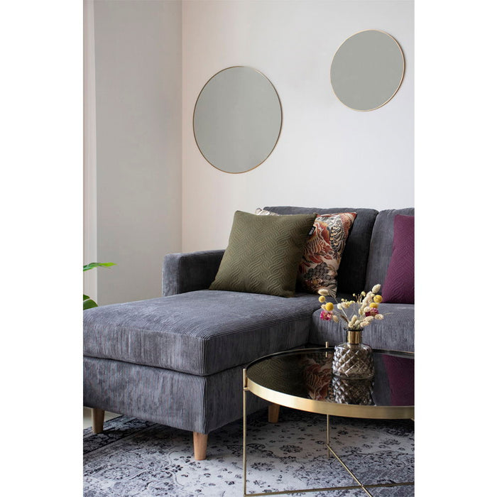 Jersey Mirror - Spiegel met messing look lijst- 40 cm