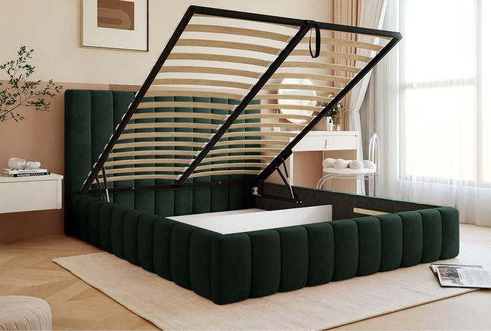 NADUVI Collection Bedframe Flores velvet 160x200 met opbergvak