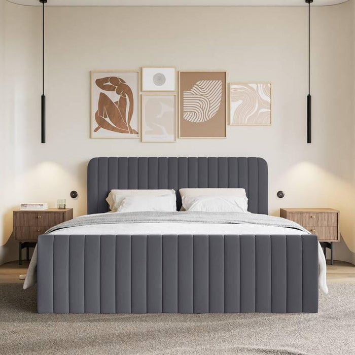 NADUVI Collection Boxspring Adrien chenille met opbergvak 180x200