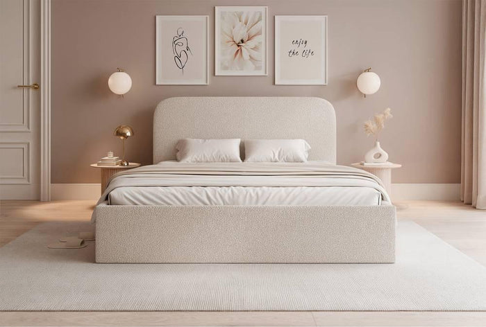 NADUVI Collection Bedframe Fia 160x200 bouclé met opbergvak