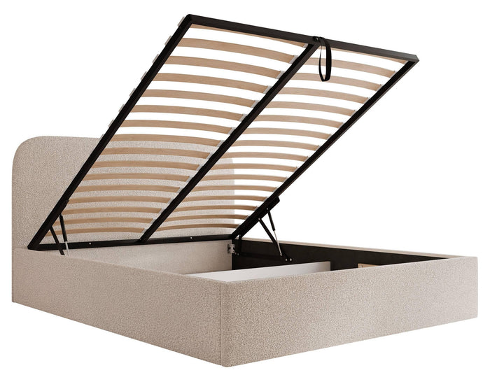 NADUVI Collection Bedframe Fia 160x200 bouclé met opbergvak