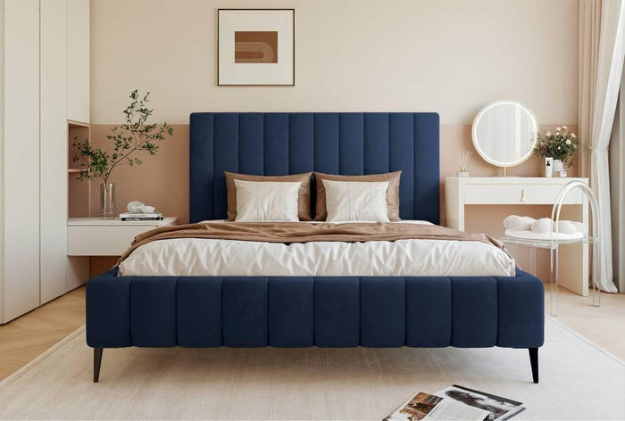 NADUVI Collection Bedframe Flores velvet 160x200 met opbergvak