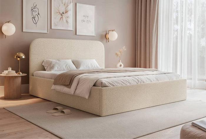 NADUVI Collection Bedframe Fia 140x200 bouclé met opbergvak