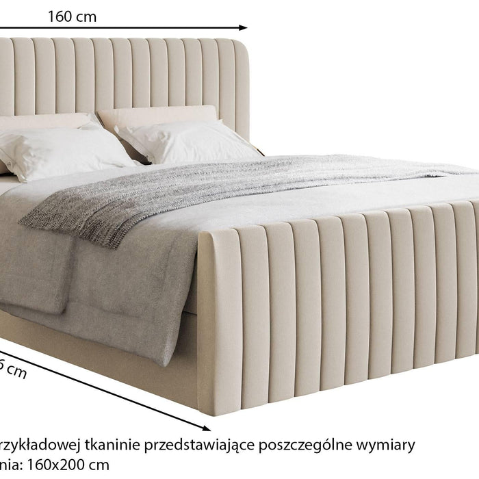 NADUVI Collection Boxspring Adrien velvet met opbergvak 160x200