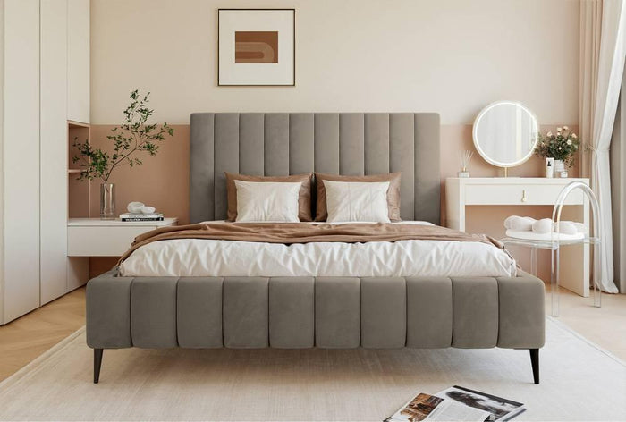 NADUVI Collection Bedframe Flores velvet 180x200 met opbergvak