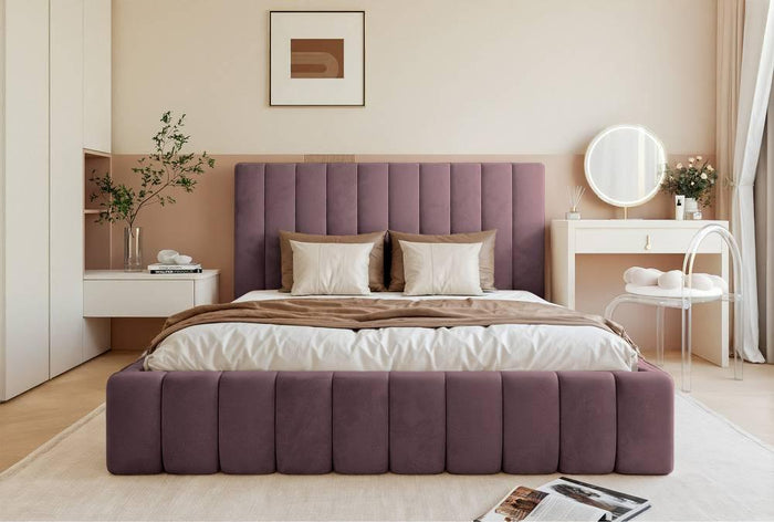 NADUVI Collection Bedframe Flores velvet 160x200 met opbergvak