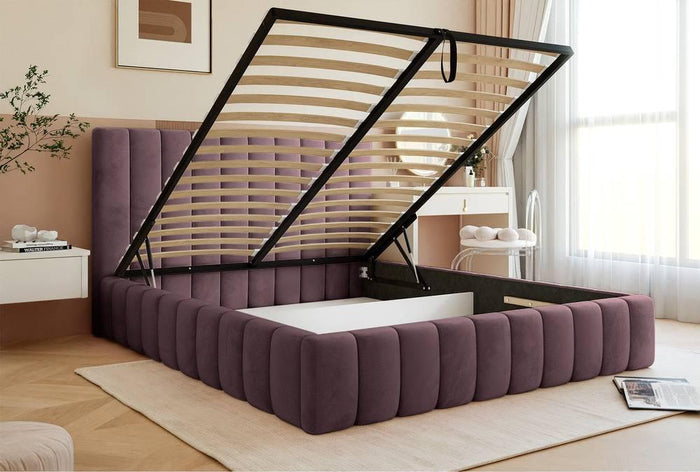 NADUVI Collection Bedframe Flores velvet 160x200 met opbergvak