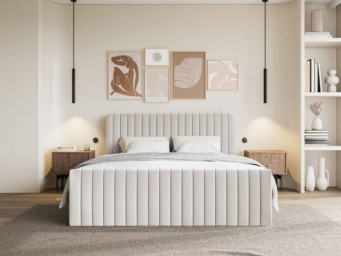 NADUVI Collection Boxspring Adrien chenille met opbergvak 160x200