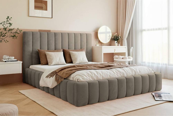 NADUVI Collection Bedframe Flores velvet 160x200 met opbergvak