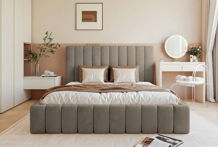 NADUVI Collection Bedframe Flores velvet 160x200 met opbergvak