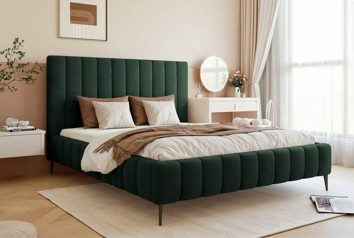 NADUVI Collection Bedframe Flores velvet 160x200 met opbergvak