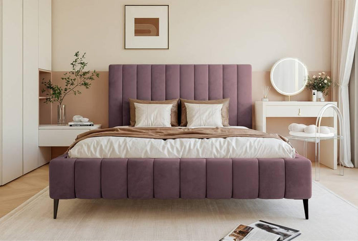 NADUVI Collection Bedframe Flores velvet 160x200 met opbergvak