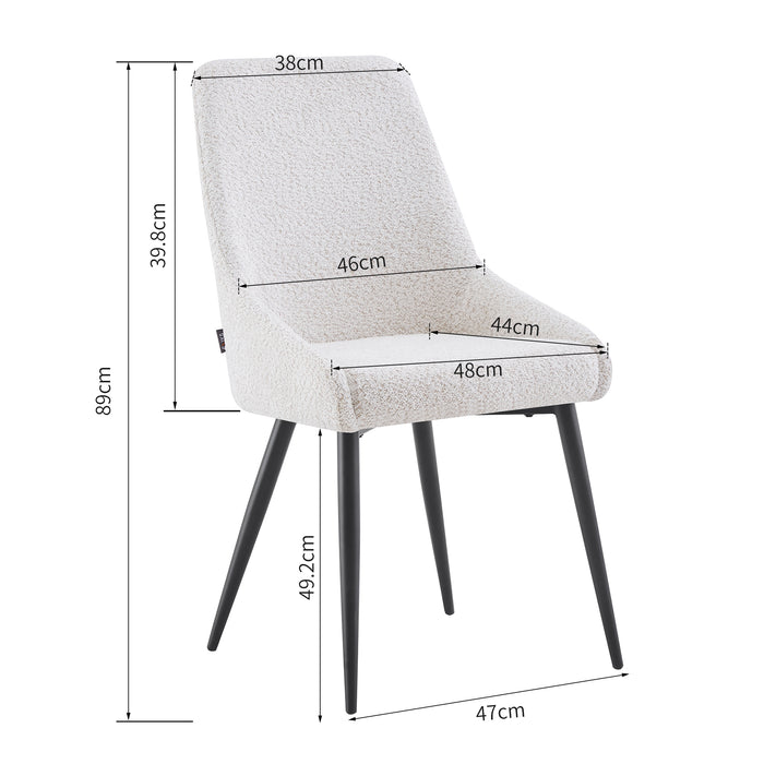 Furnihaus Eetkamerstoel Oscar Boucle Beige Set van 2