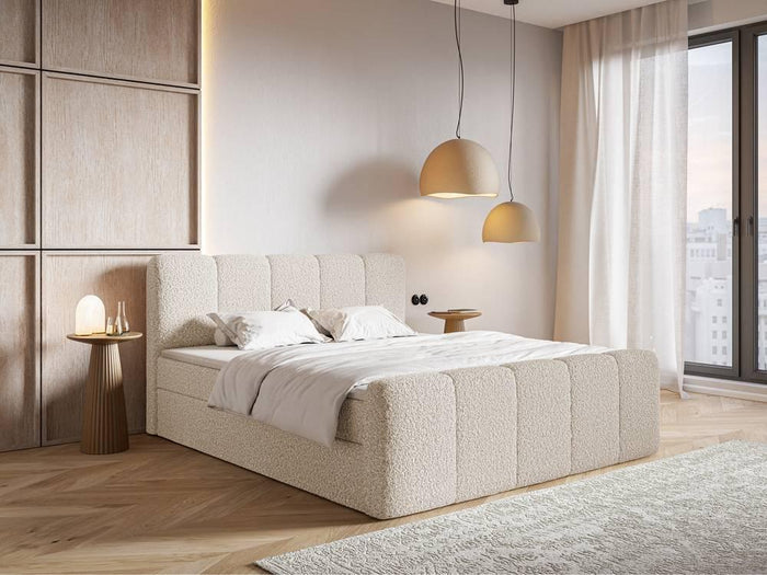 NADUVI Collection Boxspring Chloe 140x200 bouclé met opbergruimte
