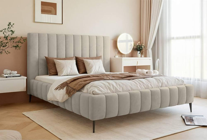 NADUVI Collection Bedframe Flores velvet 140x200 met opbergvak