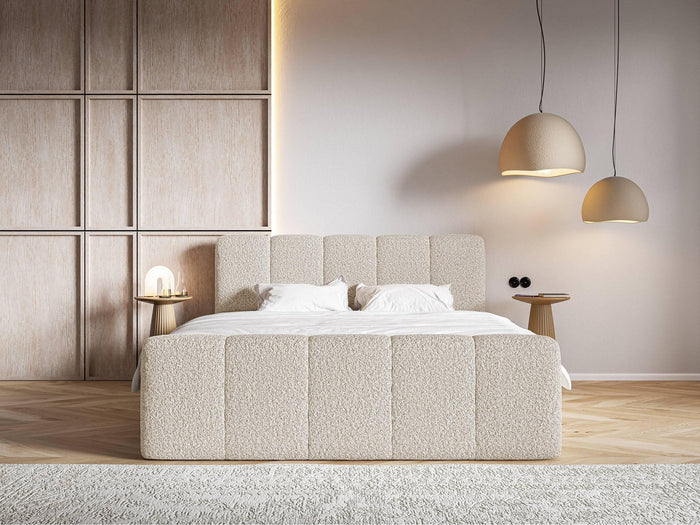 NADUVI Collection Boxspring Chloe 140x200 bouclé met opbergruimte