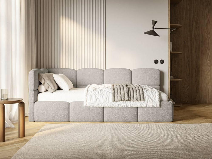 NADUVI Collection Jeugdbed Chloe links bouclé 90x200 met opbergruimte