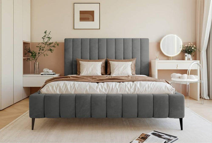 NADUVI Collection Bedframe Flores velvet 160x200 met opbergvak