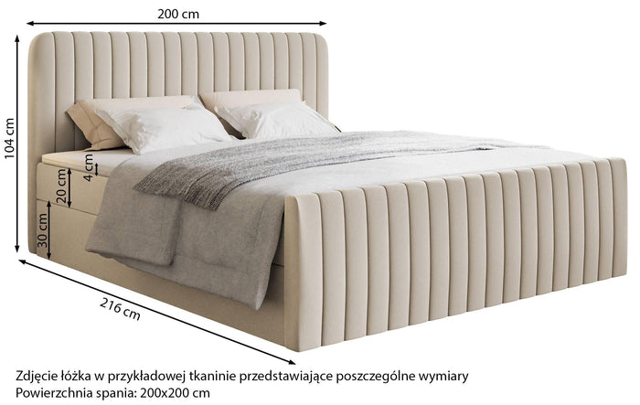 NADUVI Collection Boxspring Adrien velvet met opbergvak 200x200