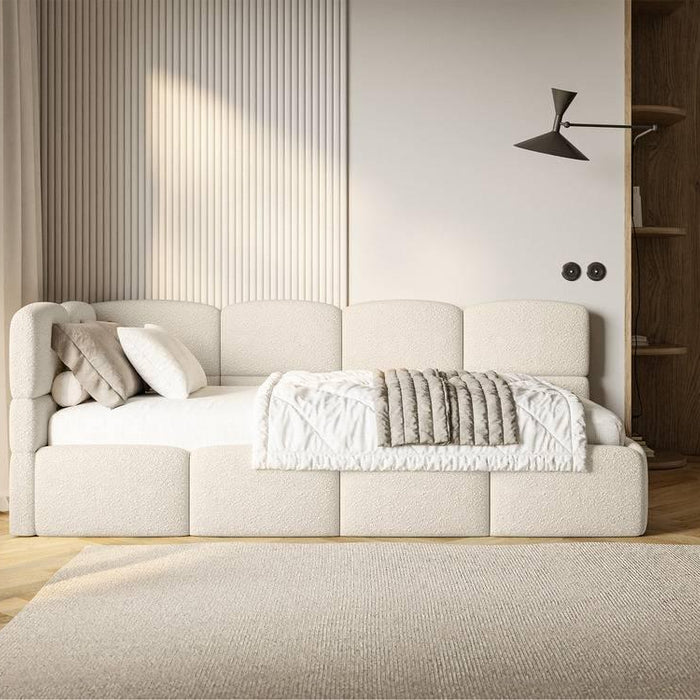 NADUVI Collection Jeugdbed incl matras Chloe links bouclé 90x200 met