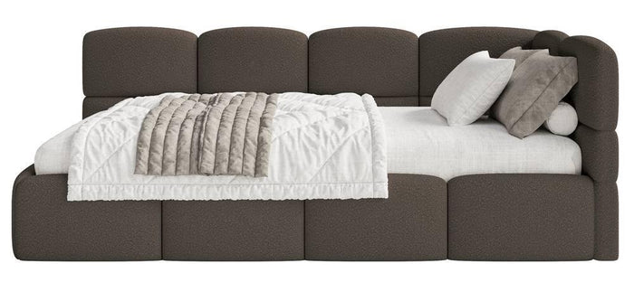 NADUVI Collection Jeugdbed Chloe rechts bouclé 90x200 met opbergruimte