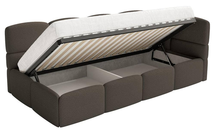 NADUVI Collection Jeugdbed Chloe rechts bouclé 90x200 met opbergruimte