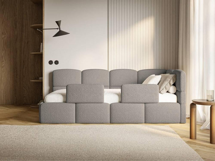 NADUVI Collection Jeugdbed Chloe rechts bouclé 90x200 met opbergruimte