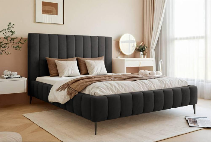NADUVI Collection Bedframe Flores velvet 160x200 met opbergvak