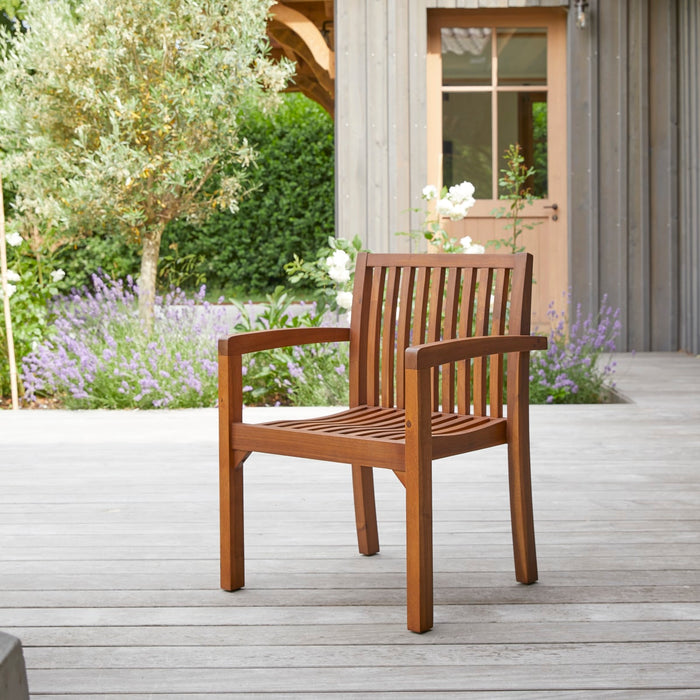 Tikamoon - Pilar - Set van 2 tuinstoelen met armleuning in massief ac…