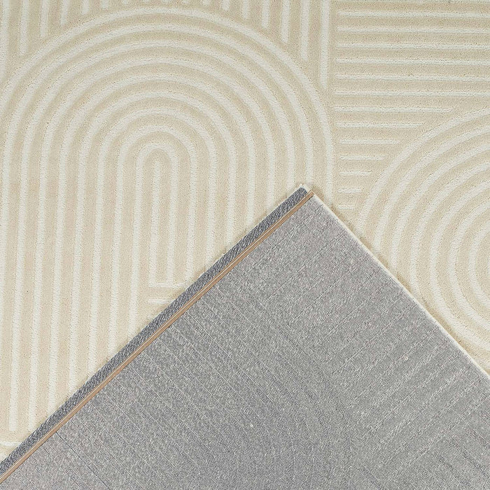 sweeek - Interieurtapijt met grafisch boogpatroon, crème