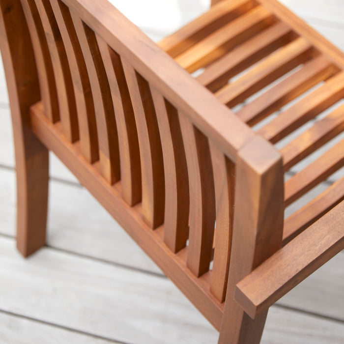 Tikamoon - Pilar - Set van 2 tuinstoelen met armleuning in massief ac…