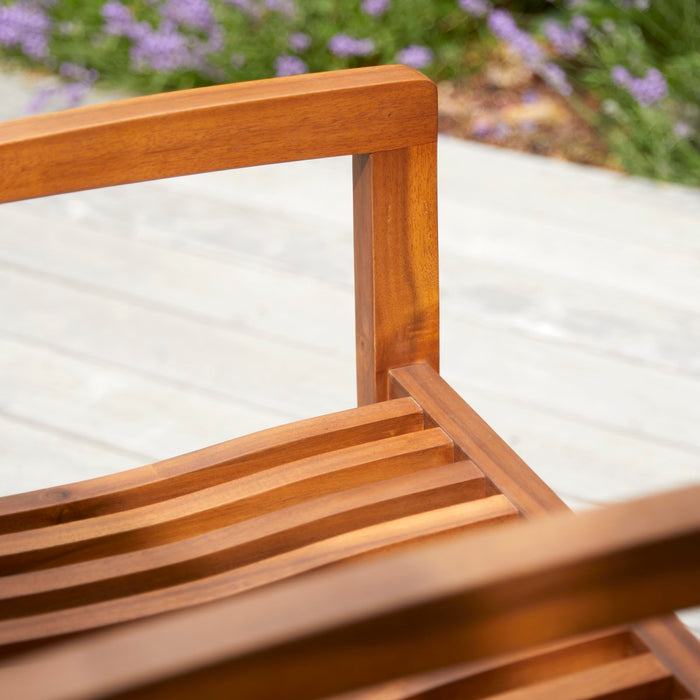 Tikamoon - Pilar - Set van 2 tuinstoelen met armleuning in massief ac…