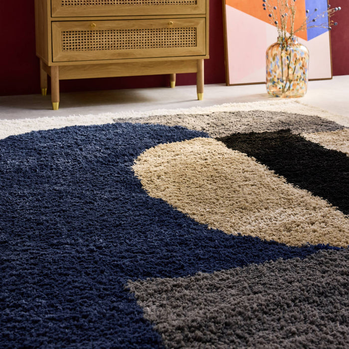 sweeek - Shaggy tapijt voor binnen, geometrisch patroon, veelkleurig