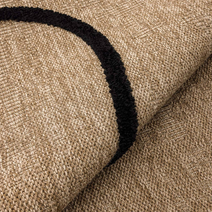 sweeek - Interieurtapijt met jute-effect, zwart grafisch