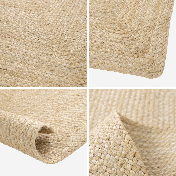 sweeek - Rechthoekig jute binnentapijt, natuurlijk