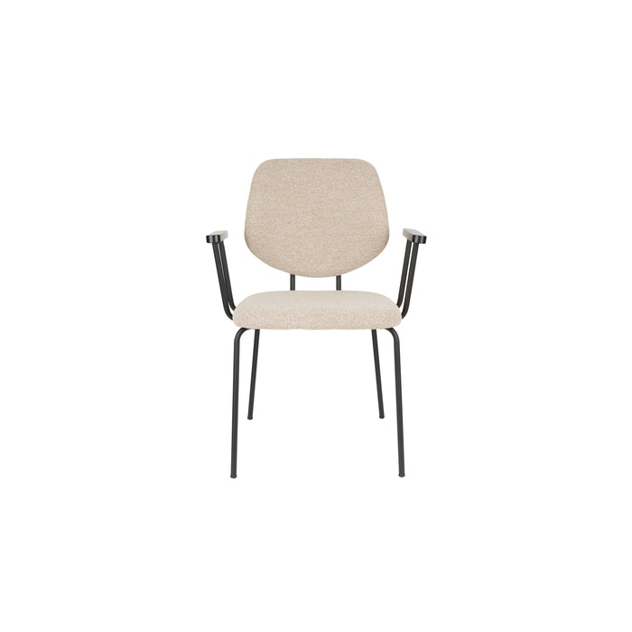 Housecraft Living Zelo Eetkamerstoelen Armleuning Beige - Set van 2