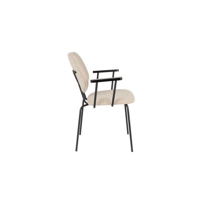 Housecraft Living Zelo Eetkamerstoelen Armleuning Beige - Set van 2