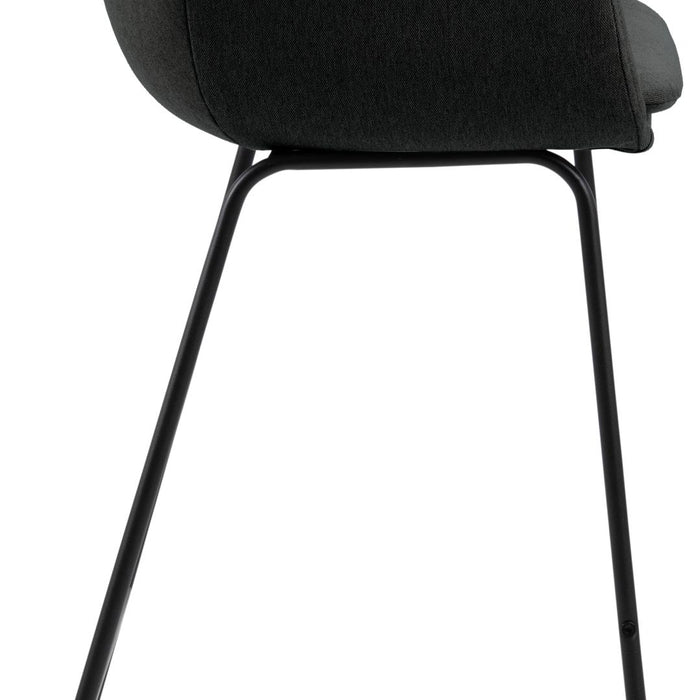 Giga Living - Barkruk - Donkergrijs Stof - Zithoogte 76cm - Larka - Set van 2