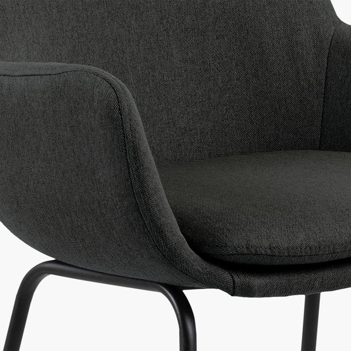 Giga Living - Barkruk - Donkergrijs Stof - Zithoogte 76cm - Larka - Set van 2