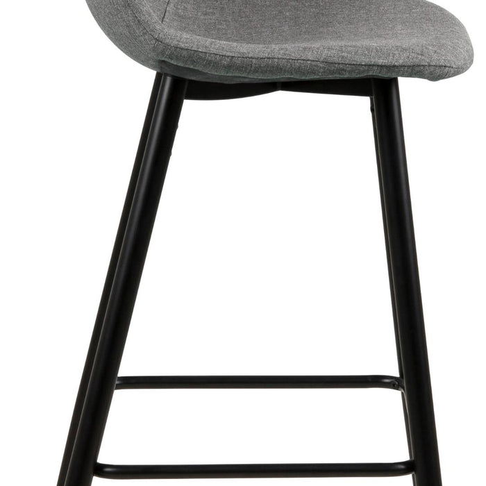 Giga Living - Barkruk Lichtgrijs|Zwart - Zithoogte 75cm - Willy - Set van 2