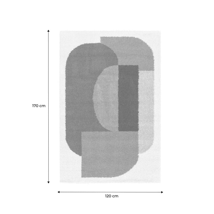 sweeek - Shaggy interieurtapijt, geometrisch patroon, veelkleurig