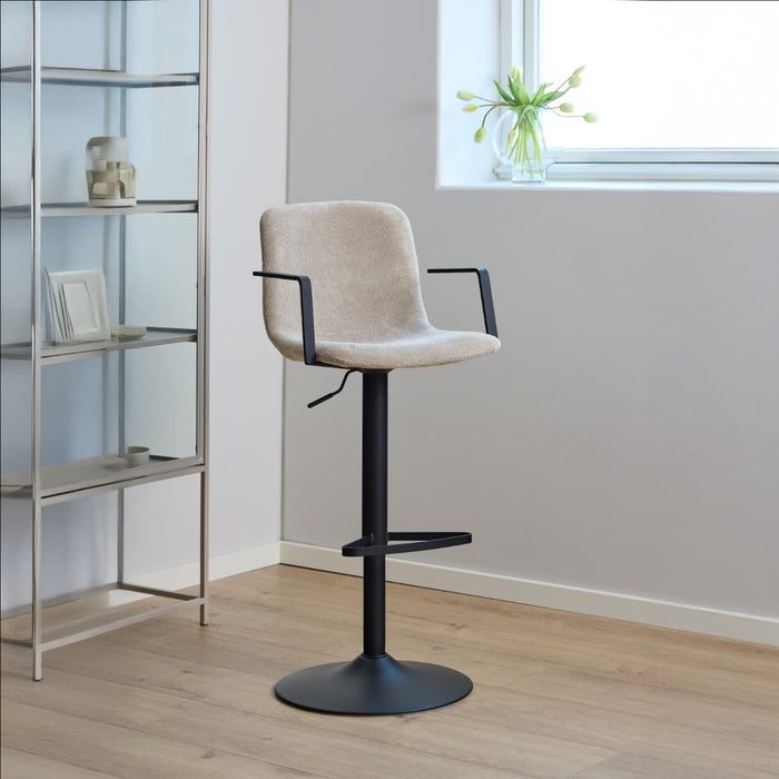 Giga Living - Barkruk - Beige Stof - Zithoogte 84cm - Selvik - Set van 2