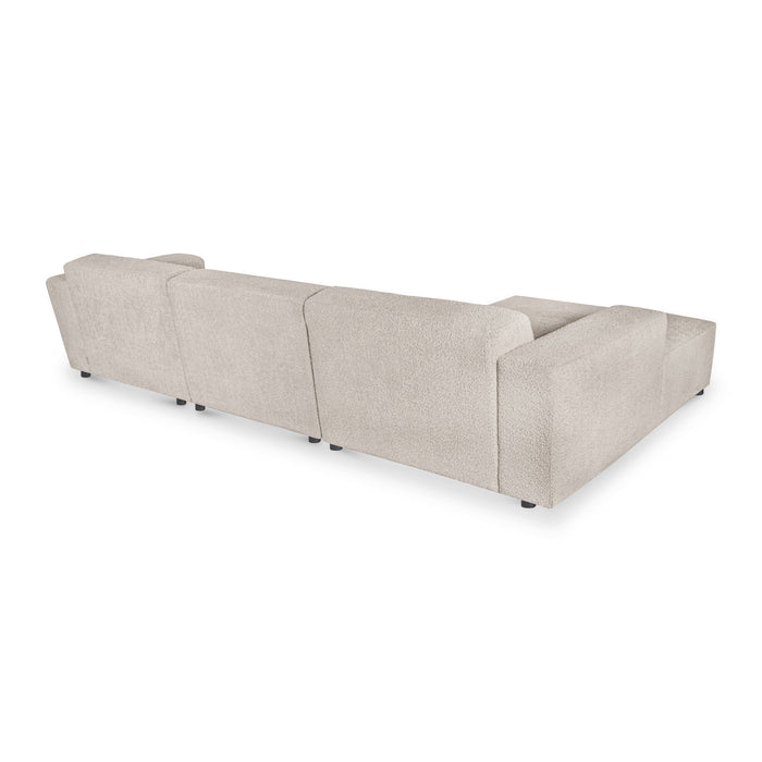 by fonQ Nova Hoekbank met Chaise Longue Links - Bouclé - Greige