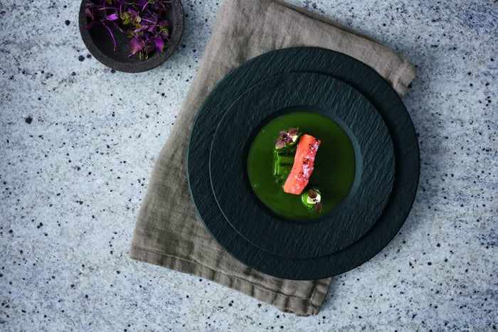 Villeroy & Boch Serviesset Manufacture Rock - Zwart - 12-delig | 4 personen - 4 dinerborden, 4 ontbijtborden en 4 pastaborden