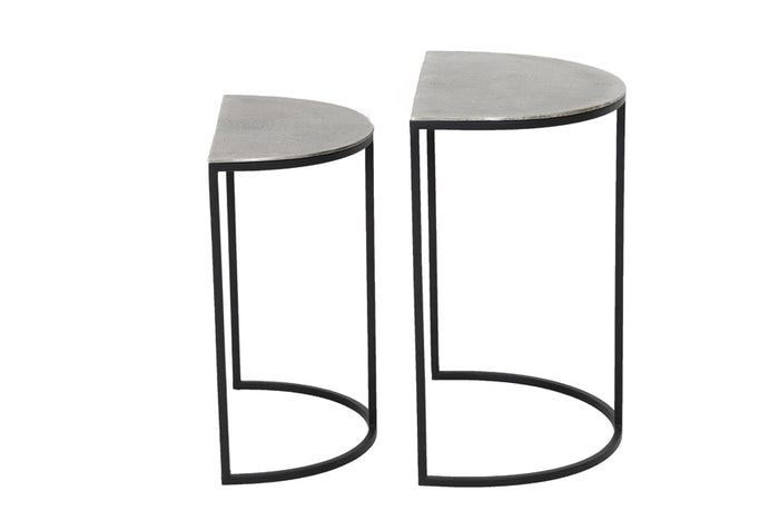 D - Light & Living - Bijzettafel - Peto - Metaal - Grijs - Set van 2