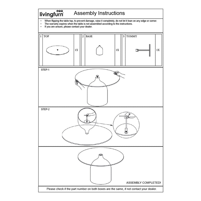 Livingfurn - Bijzettafel Zwart Glas - 70x70x36cm - Isa